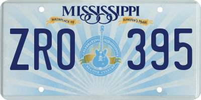 MS license plate ZRO395