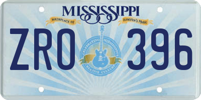 MS license plate ZRO396