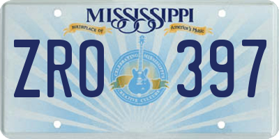 MS license plate ZRO397