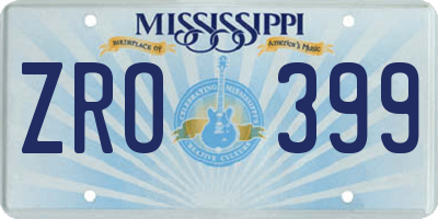 MS license plate ZRO399