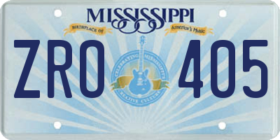 MS license plate ZRO405