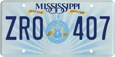 MS license plate ZRO407