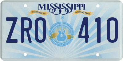 MS license plate ZRO410