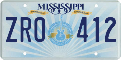 MS license plate ZRO412