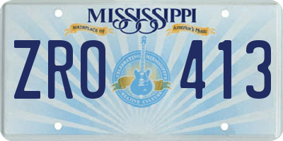 MS license plate ZRO413