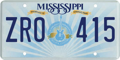 MS license plate ZRO415