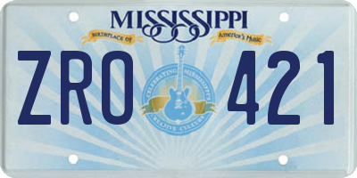 MS license plate ZRO421