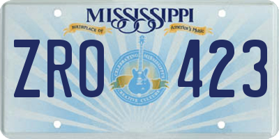 MS license plate ZRO423