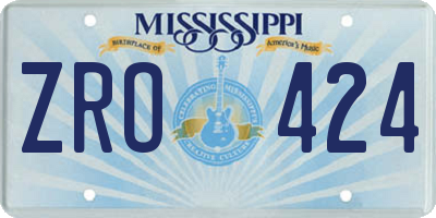 MS license plate ZRO424
