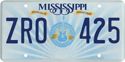 MS license plate ZRO425