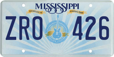 MS license plate ZRO426