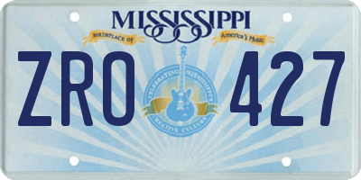 MS license plate ZRO427
