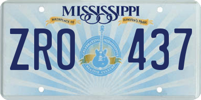 MS license plate ZRO437