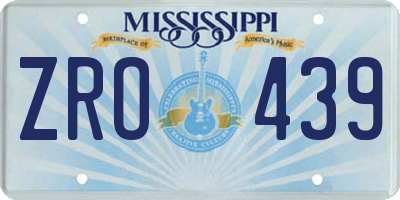 MS license plate ZRO439