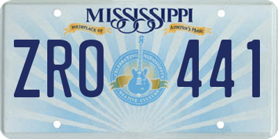 MS license plate ZRO441