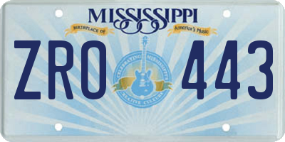 MS license plate ZRO443