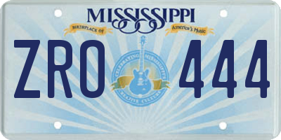 MS license plate ZRO444