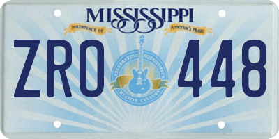 MS license plate ZRO448