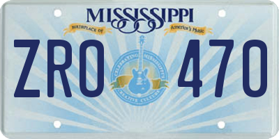 MS license plate ZRO470