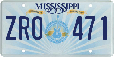 MS license plate ZRO471