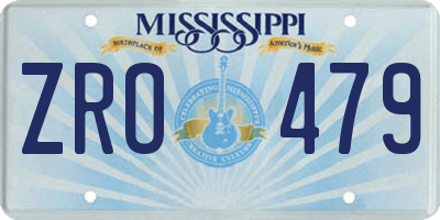 MS license plate ZRO479