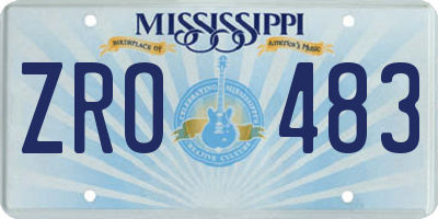 MS license plate ZRO483