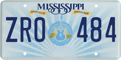MS license plate ZRO484