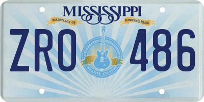MS license plate ZRO486