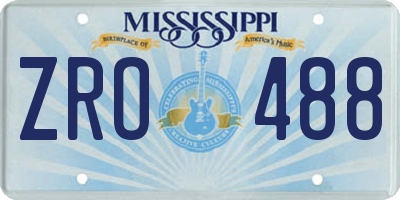 MS license plate ZRO488