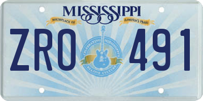 MS license plate ZRO491