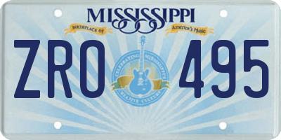 MS license plate ZRO495