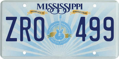MS license plate ZRO499