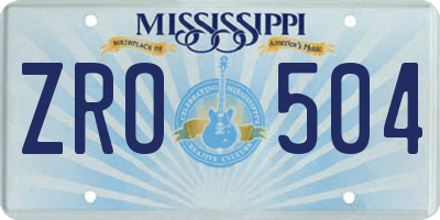 MS license plate ZRO504