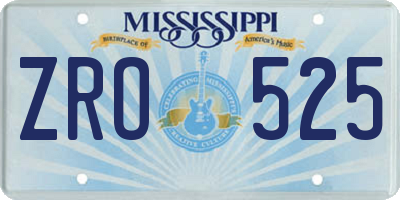 MS license plate ZRO525