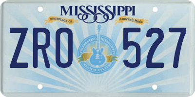 MS license plate ZRO527