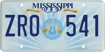 MS license plate ZRO541