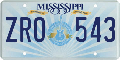 MS license plate ZRO543