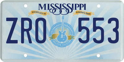 MS license plate ZRO553