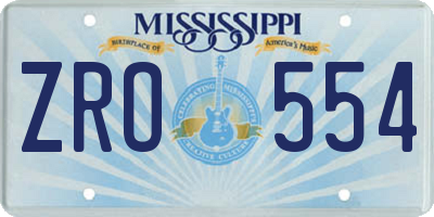 MS license plate ZRO554
