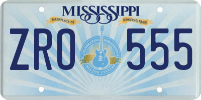 MS license plate ZRO555