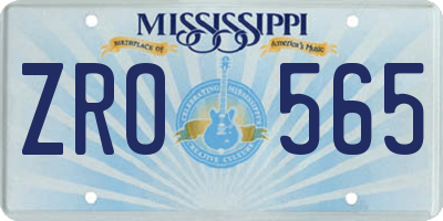 MS license plate ZRO565