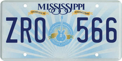 MS license plate ZRO566