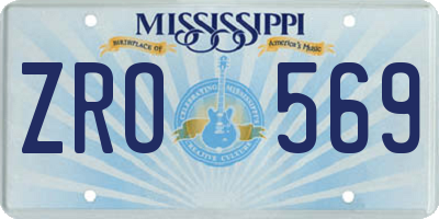 MS license plate ZRO569