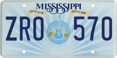 MS license plate ZRO570