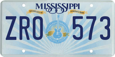 MS license plate ZRO573