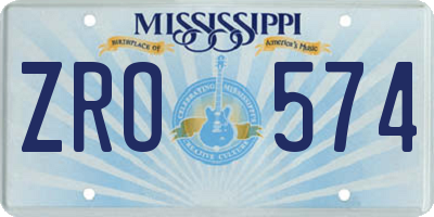MS license plate ZRO574