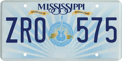 MS license plate ZRO575