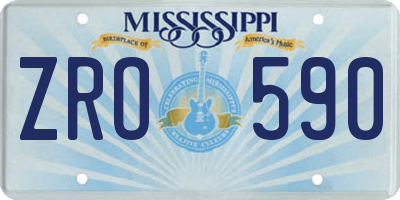 MS license plate ZRO590