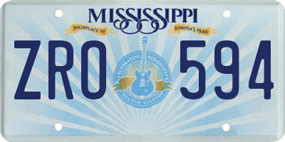 MS license plate ZRO594