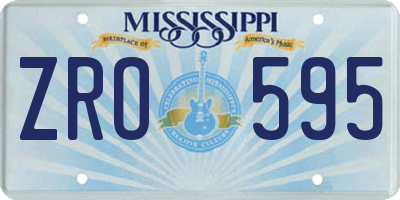 MS license plate ZRO595